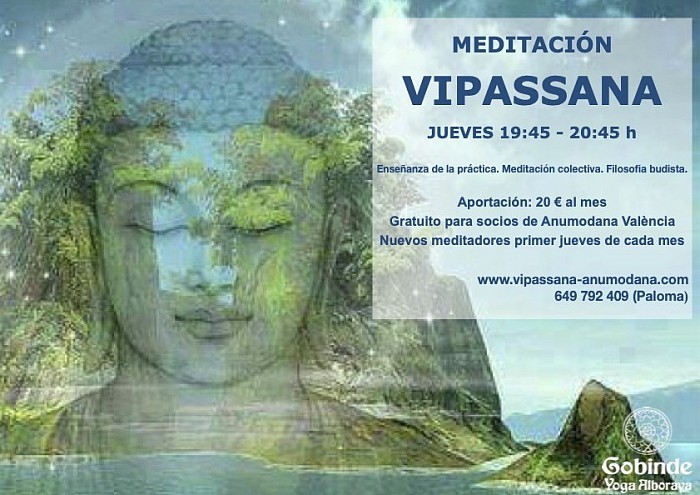 Clases meditación Vipassana vipasana budista mindfulness Valencia Alboraya Alboraia