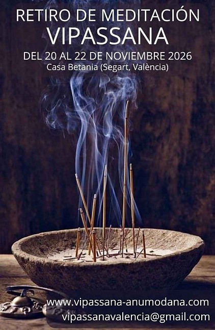 Retiro meditaci&oacute;n Vipassana Valencia Espa&ntilde;a budismo 2025 fin de semana