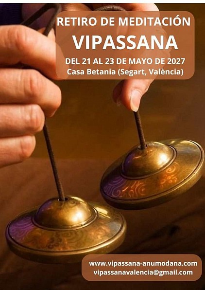 Retiro meditaci&oacute;n budista Vipassana 2026 agosto Valencia Espa&ntilde;a mindfulness